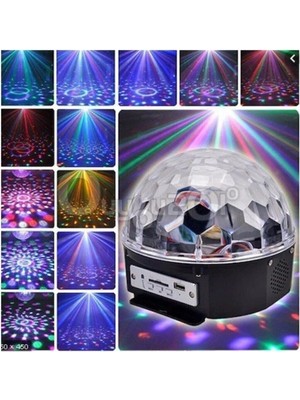 Calperia Disko Topu Müzik Çalar Renkli Lazer Işıklı Bluetooth Sese Duyarlı Işıklar Disko