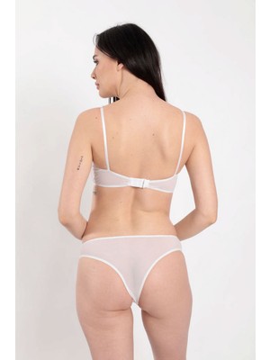 Sistina Techmrt Beyaz Tül Sütyen Takım - 881 - Beden S