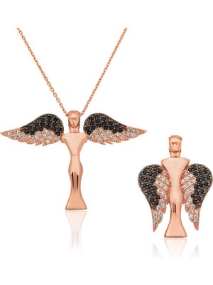 Calperia 925 Ayar Gümüş Kanatlı Melek Kadın Gümüş Kolye