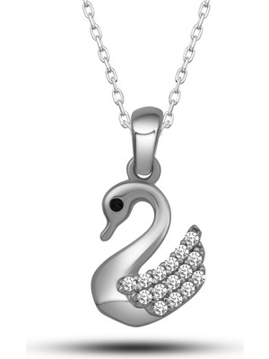 Calperia Gümüş Zarif Kuğu Kadın Kolye