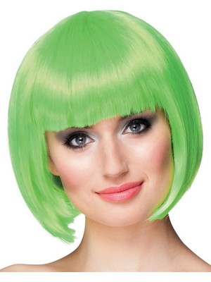 Calperia Parti Aksesuar Yeşil Parti Peruğu Kısa Küt Saç