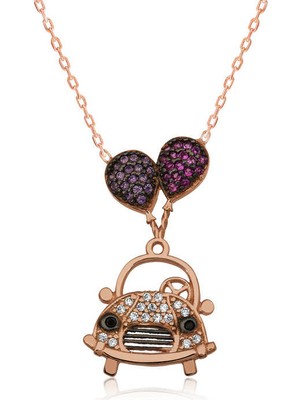 Calperia 925 Ayar Gümüş Balonlu Araba Kadın Gümüş Kolye