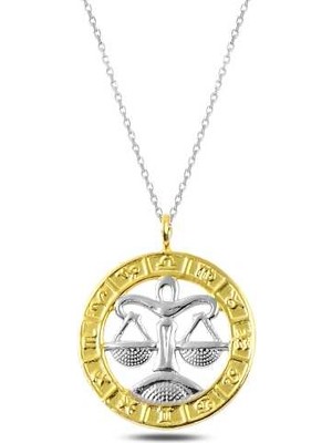 Calperia ​925 Ayar Gümüş Gold Terazi Burcu Gümüş Kolye