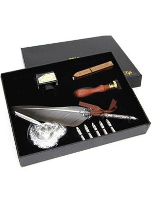 Calperia Divit Hokka Mühür ve Tüylü Kalem Seti Hediyelik