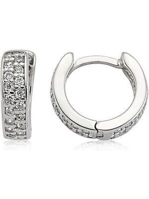 Calperia 925 Ayar Gümüş Taşlı Halka Küpe