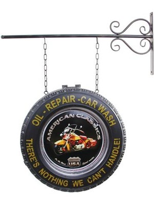 Calperia Dekoratif Çift Yönlü Motorsiklet Temalı Ferforje Askı Pano