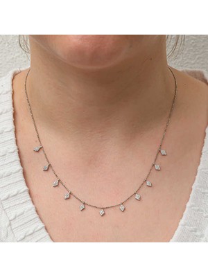 Calperia Gümüş Baklava Kesim Şans Kadın Kolye