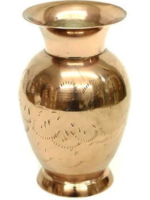 Calperia Vazo Düz Model Tamamı Pirinç Dekoratif Hediyelik