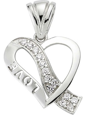 Calperia 925 Ayar Gümüş Love Kalp Kadın Gümüş Kolye