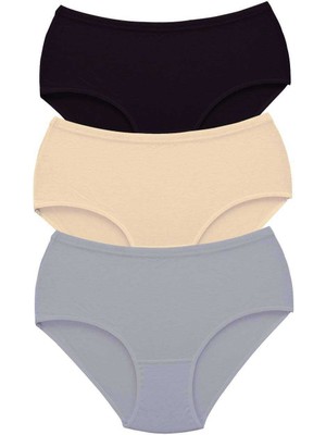 DS LLC 3 Adet Tutku Kadın Yüksek Bel Bato Kalın Lastik Külot S4 DSLLC34-43TX