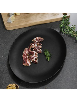 Sürel 23*33 cm Elips Düz Sunum Tabak Mat Siyah