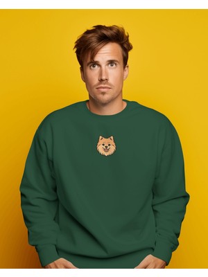 Muhtar Store Pomeranian Köpek Figürlü Minimal Unisex Sweatshirt – Baskılı