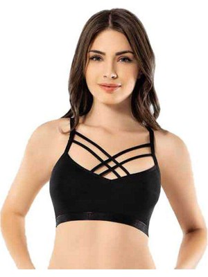 DS LLC Kota Siyah Çapraz Ipli Büstiyer DSLLC34-43TX