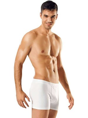DS LLC 3 Adet Tutku Likralı Erkek Beyaz Boxer 0114 DSLLC34-43TX