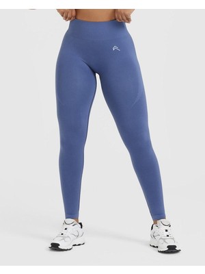Oner Active Seamless Yüksek Bel Düz Model Tayt - Indigo