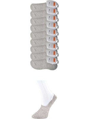 DS LLC Gri Erkek Babet Çorap 9 Çift DSLLC34-43TX