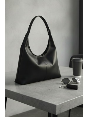 Wallery Bags Çağla Siyah Fermuarlı Kadın Omuz Çantası