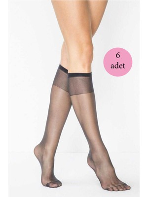 DS LLC 6 Adet Süper Ince 15 Den Mat Pantolon Çorabı Siyah DSLLC34-43TX