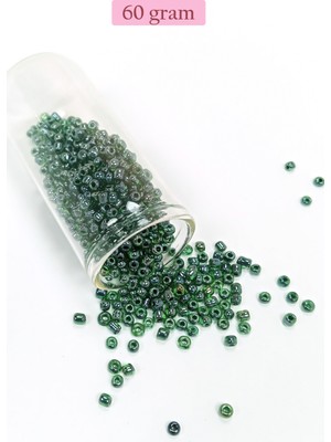 DS LLC Dökme Cam Kum Boncuk (8/0) 3 mm - 60 Gram - Parlak Yeşil - BNC203 DSLLC34-43TX