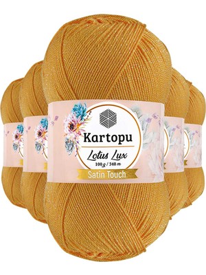 DS LLC 5 Adet Lotus Lux Bikini Büstiyer Bluz Simli Örgü Ipi K318 Koyu Sarı DSLLC34-43TX