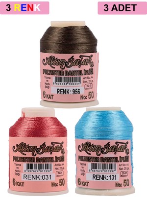 DS LLC 3 Adet Altınbaşak Oya ve Dantel Ipi 20 gr - Royaleks - No: 031 - 131 - 956 DSLLC34-43TX