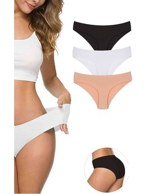 DS LLC 3 Adet Kadın Dikişsiz Lazer Kesim Esnek Iz Yapmayan Külot S4 DSLLC34-43TX