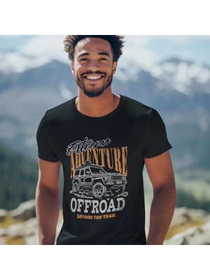 Tişört Kodu Extreme Adventure Offroad Erkek Tişört – 4x4 Suv Baskılı T-Shirt