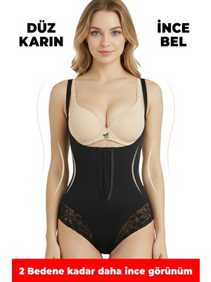 Elilom Dantelli Kum Saati Korse – Askılı, Göğüs Altı Zıbın Model, Sıkılaştırıcı ve Toparlayıcı