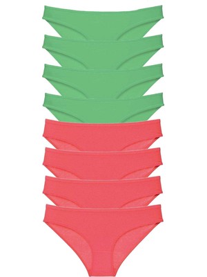 DS LLC 8 Adet Eko Set Likralı Kadın Slip Külot Yeşil Fuşya DSLLC34-43TX
