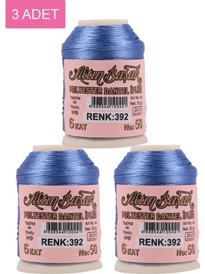 DS LLC 3 Adet Altınbaşak Oya ve Dantel Ipi 20 gr - Royaleks - No: 392 DSLLC34-43TX