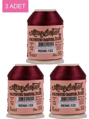 DS LLC 3 Adet Altınbaşak Oya ve Dantel Ipi 20 gr - Royaleks - No: 122 DSLLC34-43TX