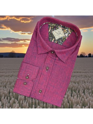 Eren Style Linen Uzun Kol Pamuklu Yakası Gizli Düğmeli Gömlek (Slim Fit Kalıp)