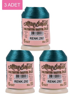 DS LLC 3 Adet Altınbaşak Oya ve Dantel Ipi 20 gr - Royaleks - No: 292 DSLLC34-43TX