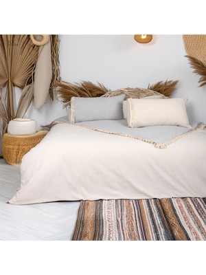 NDC Home Gri Krem Çift Taraflı Battal Boy Nevresim Seti