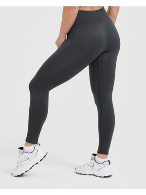 Oner Active Seamless Yüksek Bel Düz Model Tayt - Antrasit