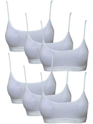 DS LLC Pedli Ip Askılı Beyaz Büstiyer 6 Adet DSLLC34-43TX