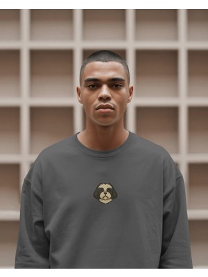 Muhtar Store Shih Tzu Köpek Baskılı Antrasit Sweatshirt – Unisex