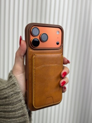 Fabron Leather - iPhone 17 Pro Uyumlu Magsafe Özellikli Darbeye Dayanıklı Cüzdanlı Deri Kılıf