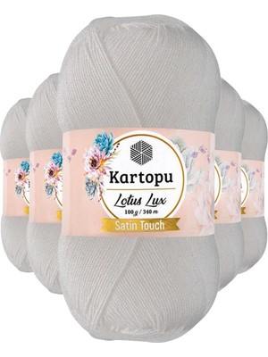 DS LLC 5 Adet Lotus Lux Bikini Büstiyer Bluz Simli Örgü Ipi K010 Beyaz DSLLC34-43TX