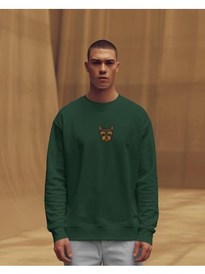 Muhtar Store Yorkshire Terrier Desenli Unisex Sweatshirt – Minimal Köpek Baskılı Regular Fit Sweat