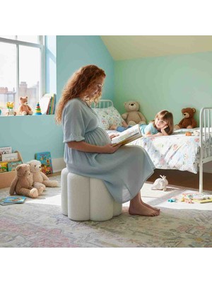 FRAMGAN Çiçek Desenli Çocuk Pufu – Renkli Tasarım, Yumuşak Oturum