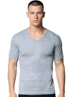 Gümüş 4051 12'li Erkek V Yaka Spor Kollu Fanila