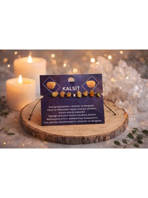 Seymen Bıçakçılık Kalsit Doğal Taş Bileklik | El Yapımı Enerji Taşı Bilekliği | Ayarlanabilir Ip Tasarım