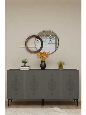 Ceneyra KA1529A HÜMA150 Konsol, Kahve Köşesi, Tv Sehpası ve Dolap 150CM Antrasit