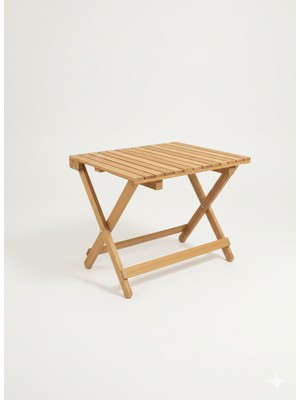 Dekoratif Ahşap Bahçe Masası Katlanır Balkon Masası Kamp Masası