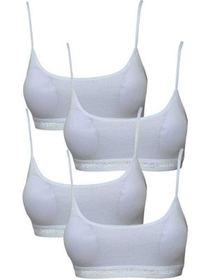 DS LLC Pedli Ip Askılı Beyaz Büstiyer 4 Adet DSLLC34-43TX