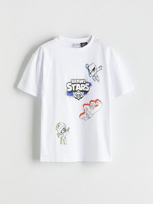 Lc Waikiki Yeni Sezon Bisiklet Yaka Brawl Stars Baskılı Erkek Çocuk Tişört
