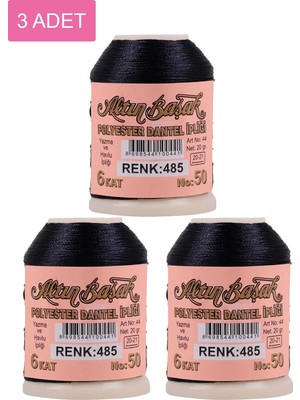 DS LLC 3 Adet Altınbaşak Oya ve Dantel Ipi 20 gr - Royaleks - No: 485 DSLLC34-43TX