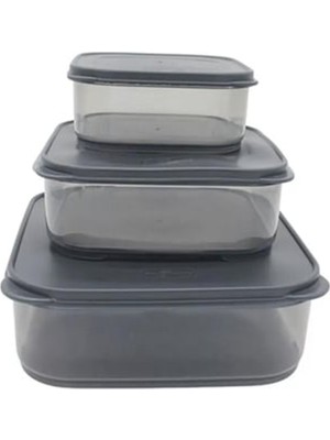 DS LLC 3'lü Yatay Füme Renk Saklama Kabı ROYALEKS-VİV-OX258 DSLLC34-43TX