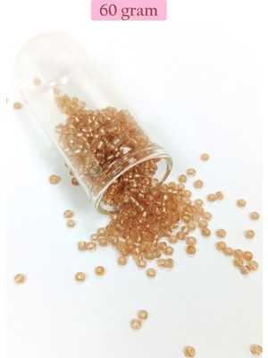 DS LLC Dökme Cam Kum Boncuk (8/0) 3 mm - 60 Gram - Şeffaf Bal Rengi - BNC184 DSLLC34-43TX